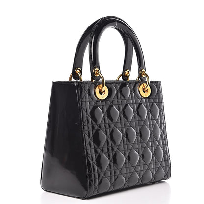 Christian Dior Patent Cannage Medium Lady Dior Black 3 of 11