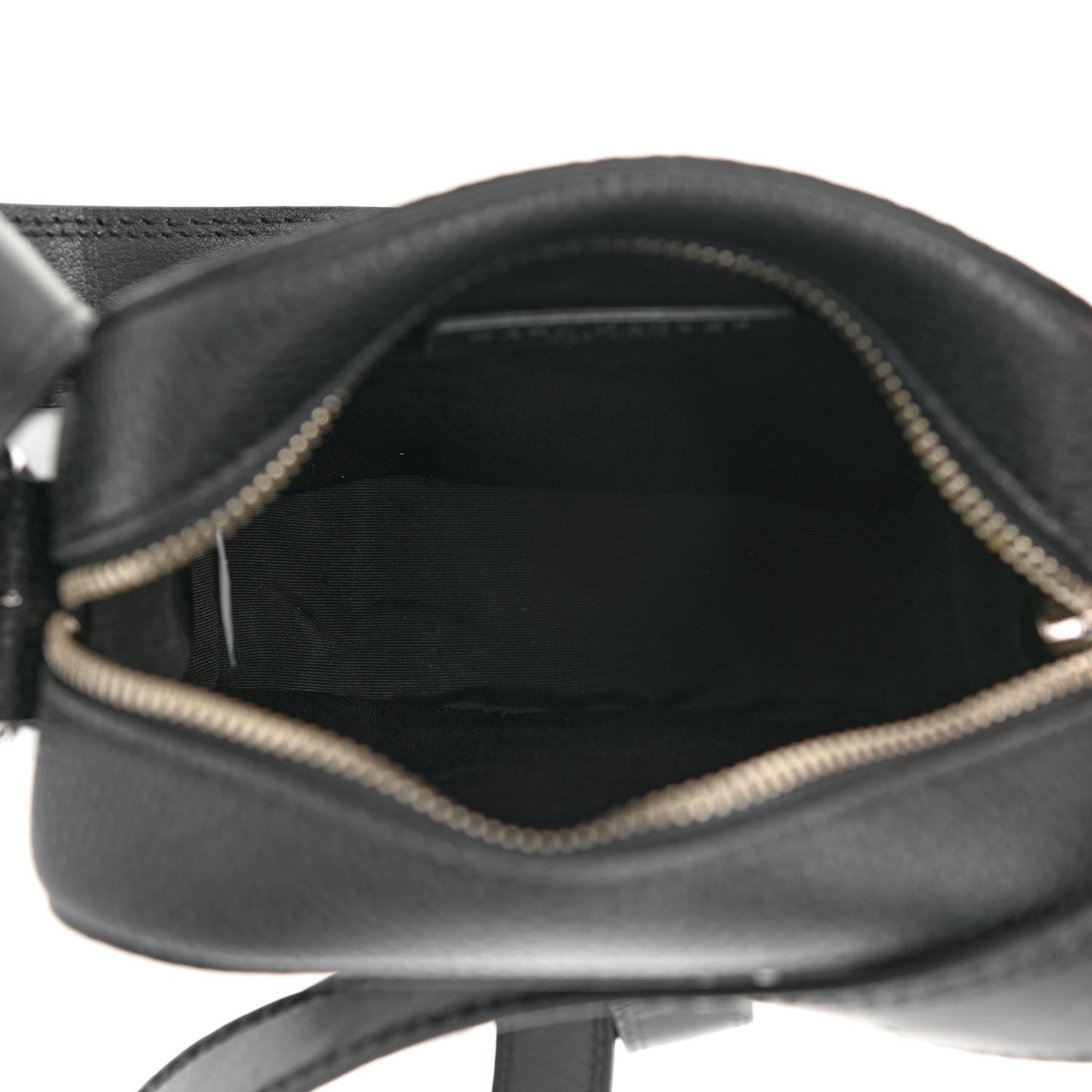Calfskin Signet Stitched Crossbody Bag Black