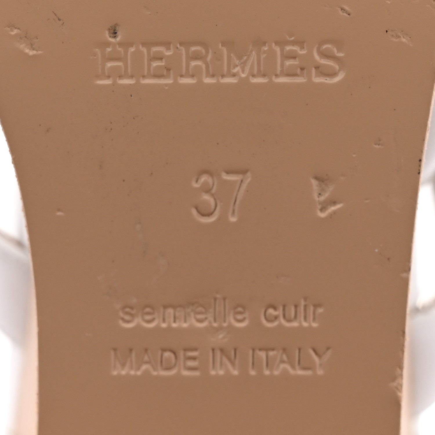 Hermes Nappa Brisbane Wedge Sandals 37 White 8 of 12