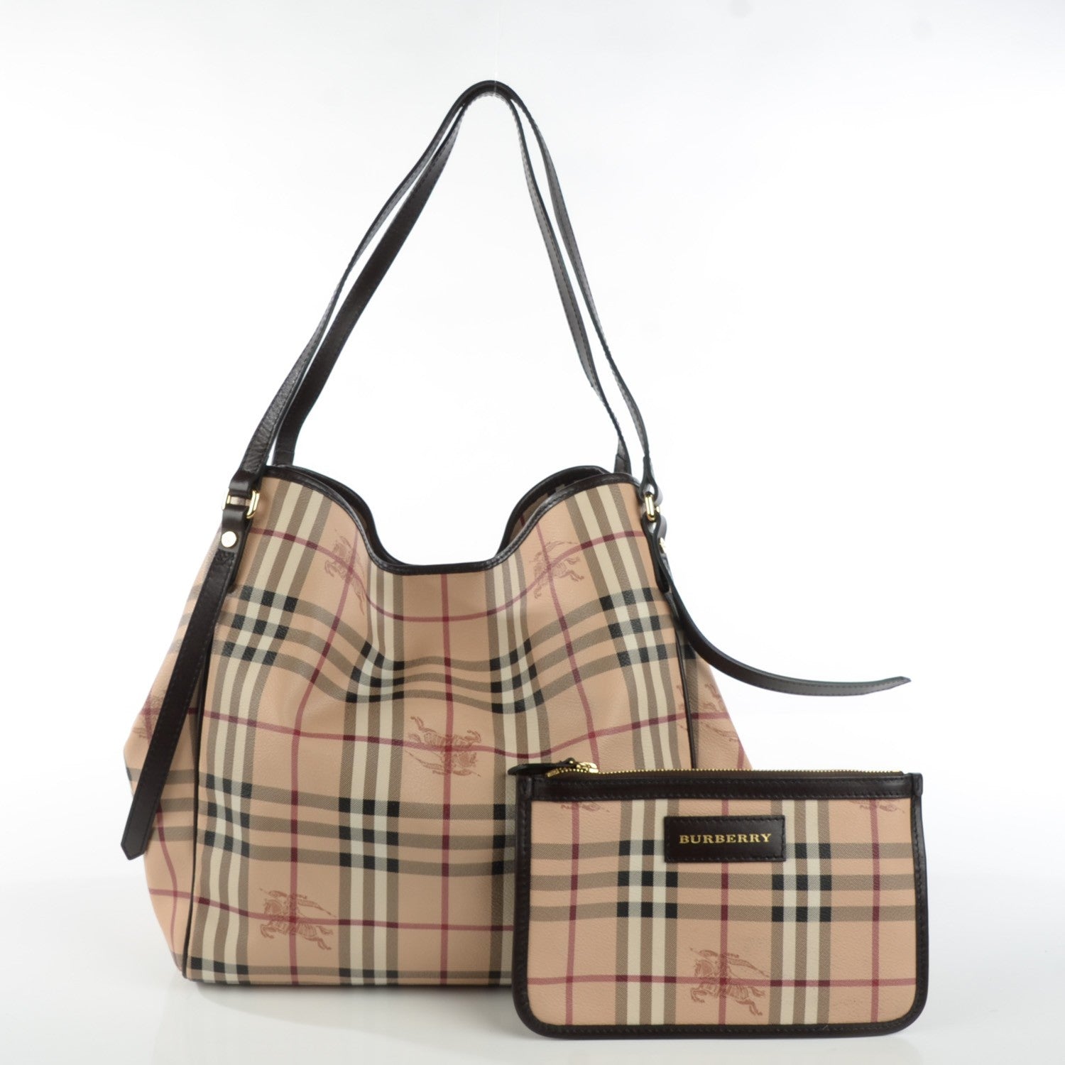 Burberry Haymarket Check Large Canterbury Tote Chocolate 3 of 9