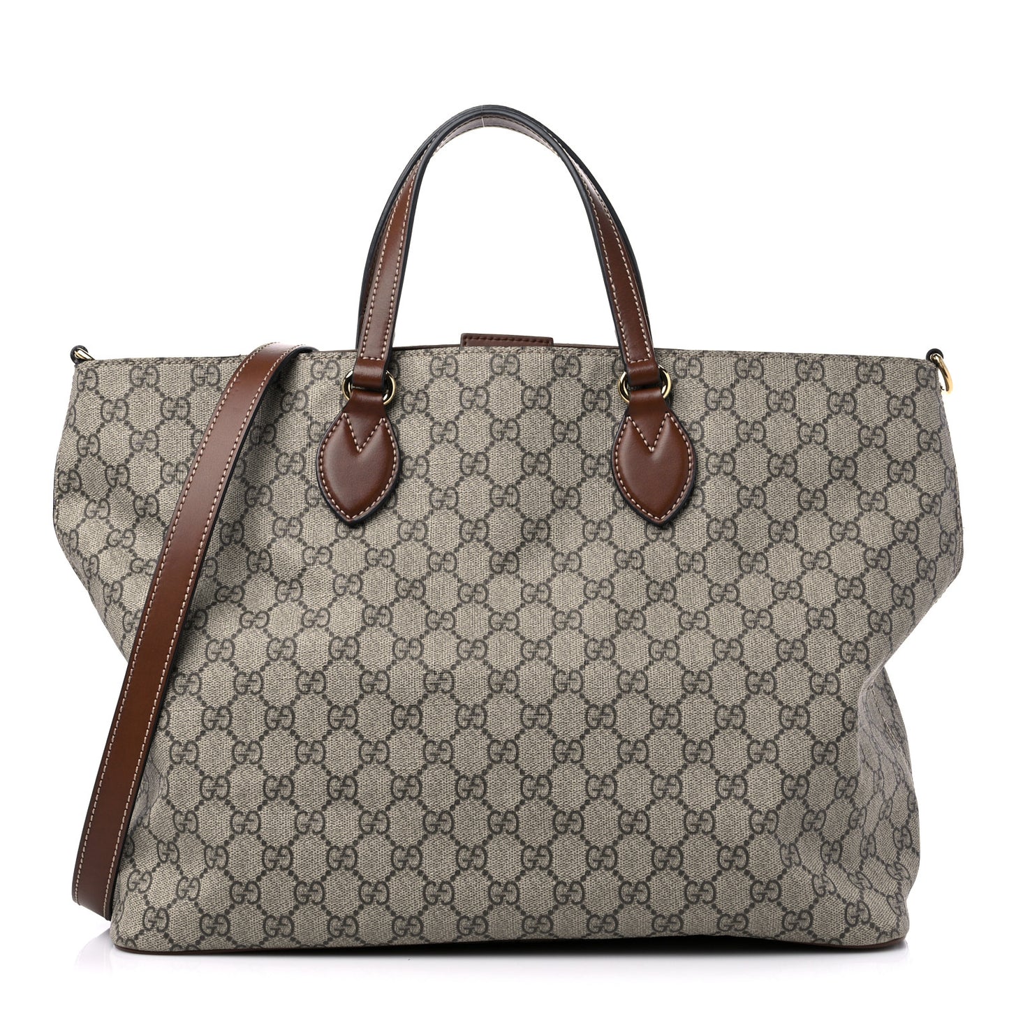 Soft GG Supreme Monogram Medium Crossbody Tote Beige Cuir