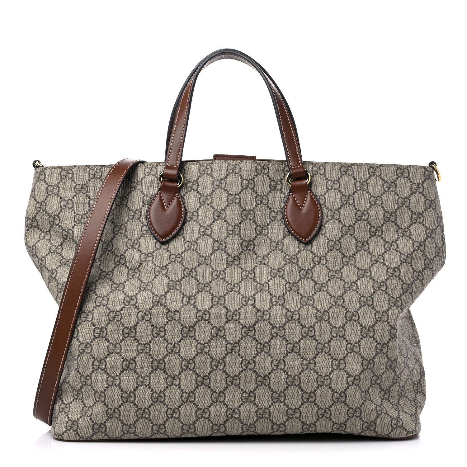 Gucci Soft GG Supreme Monogram Medium Crossbody Tote Beige Cuir 1 of 15