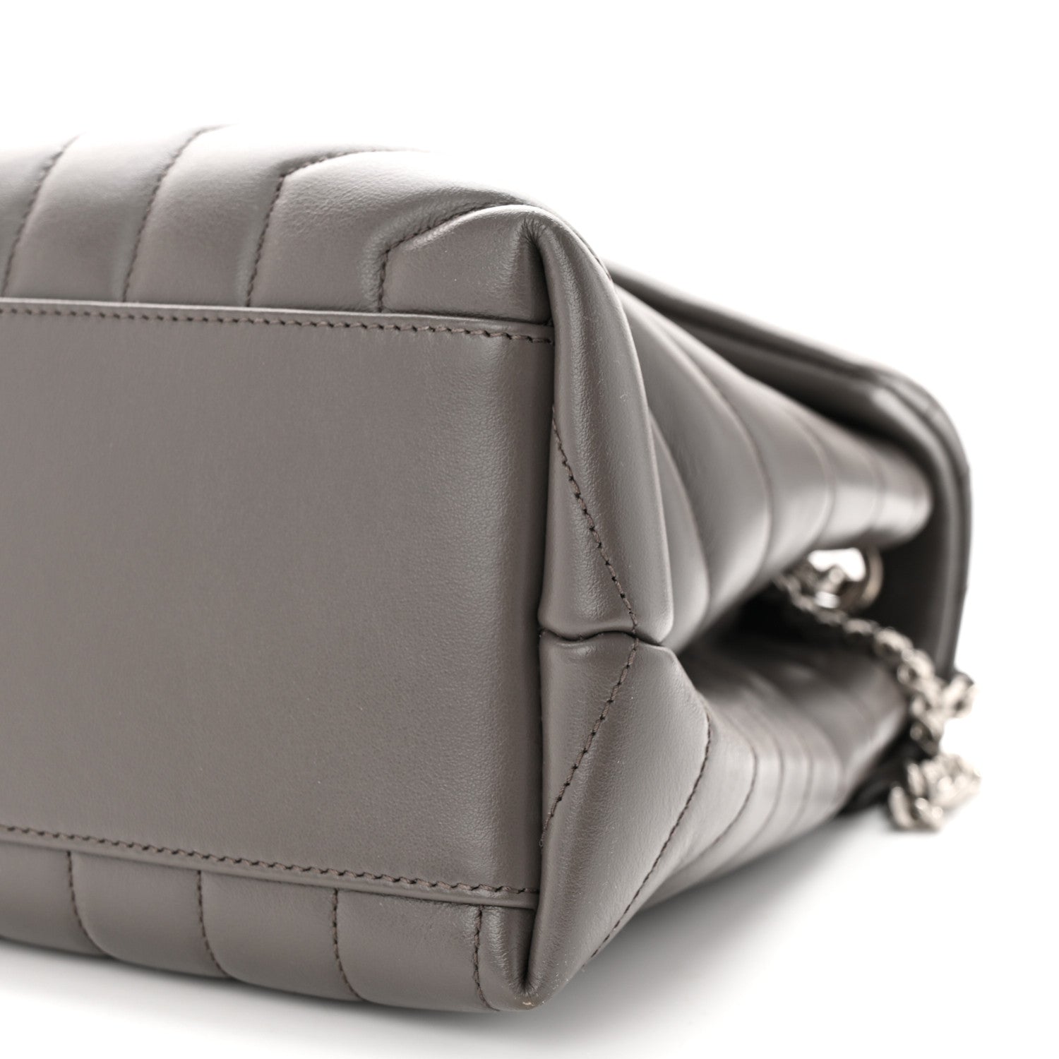 Saint Laurent Calfskin Y Quilted Monogram Medium Loulou Chain Satchel Earth 10 of 10