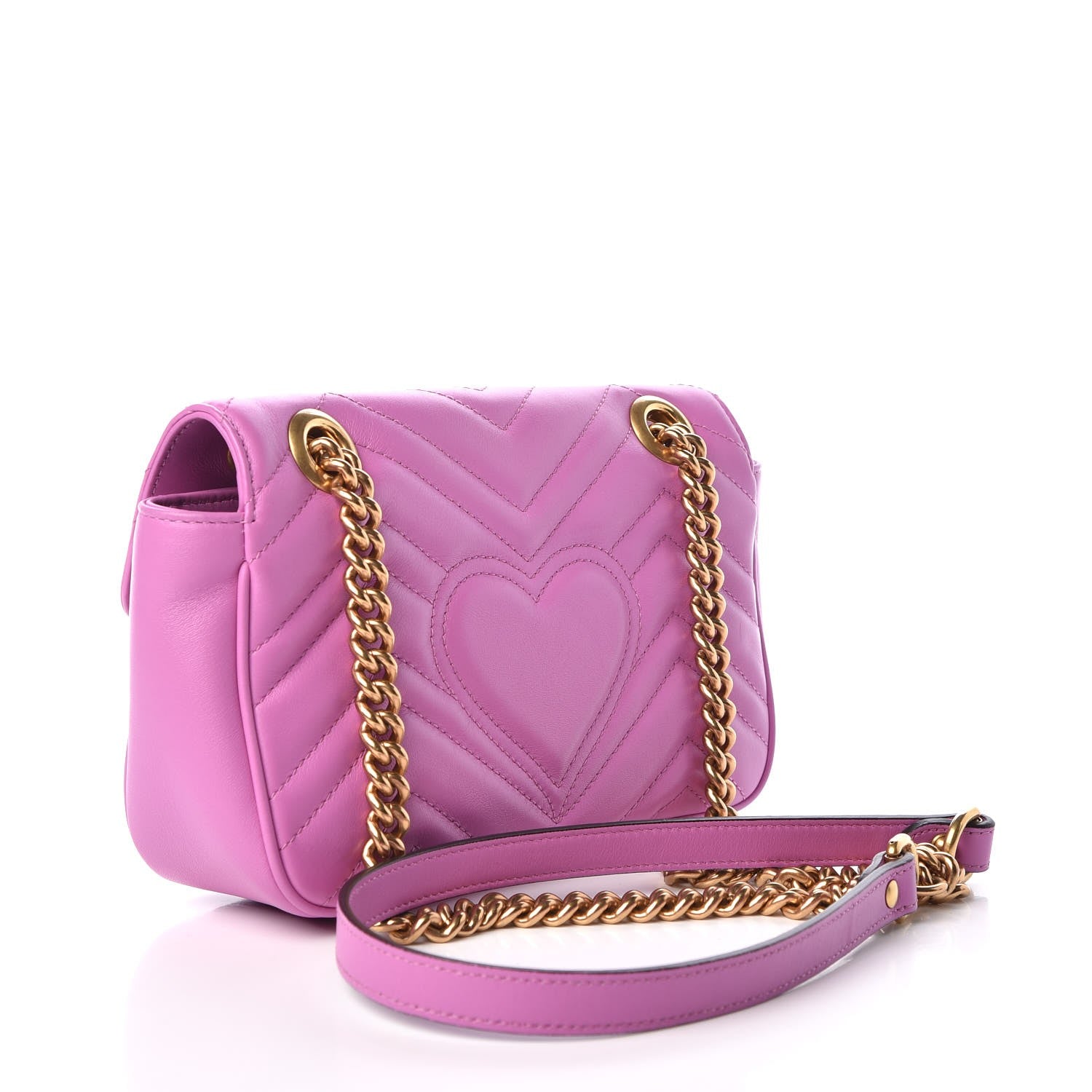 Gucci Calfskin Matelasse Mini GG Marmont Shoulder Bag Candy Mousse 3 of 7