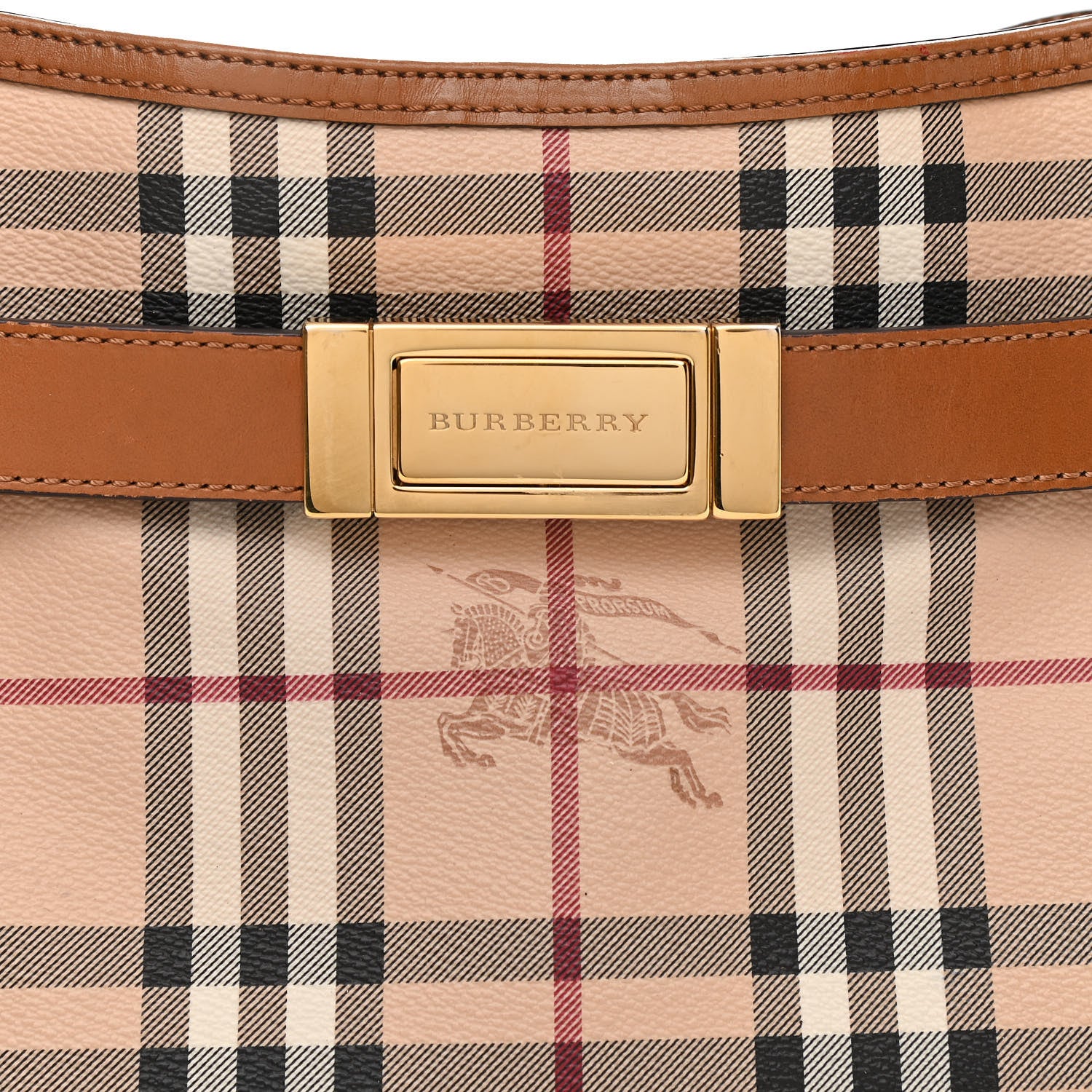 Burberry Haymarket Check Medium Willenmore Hobo Tan 10 of 10