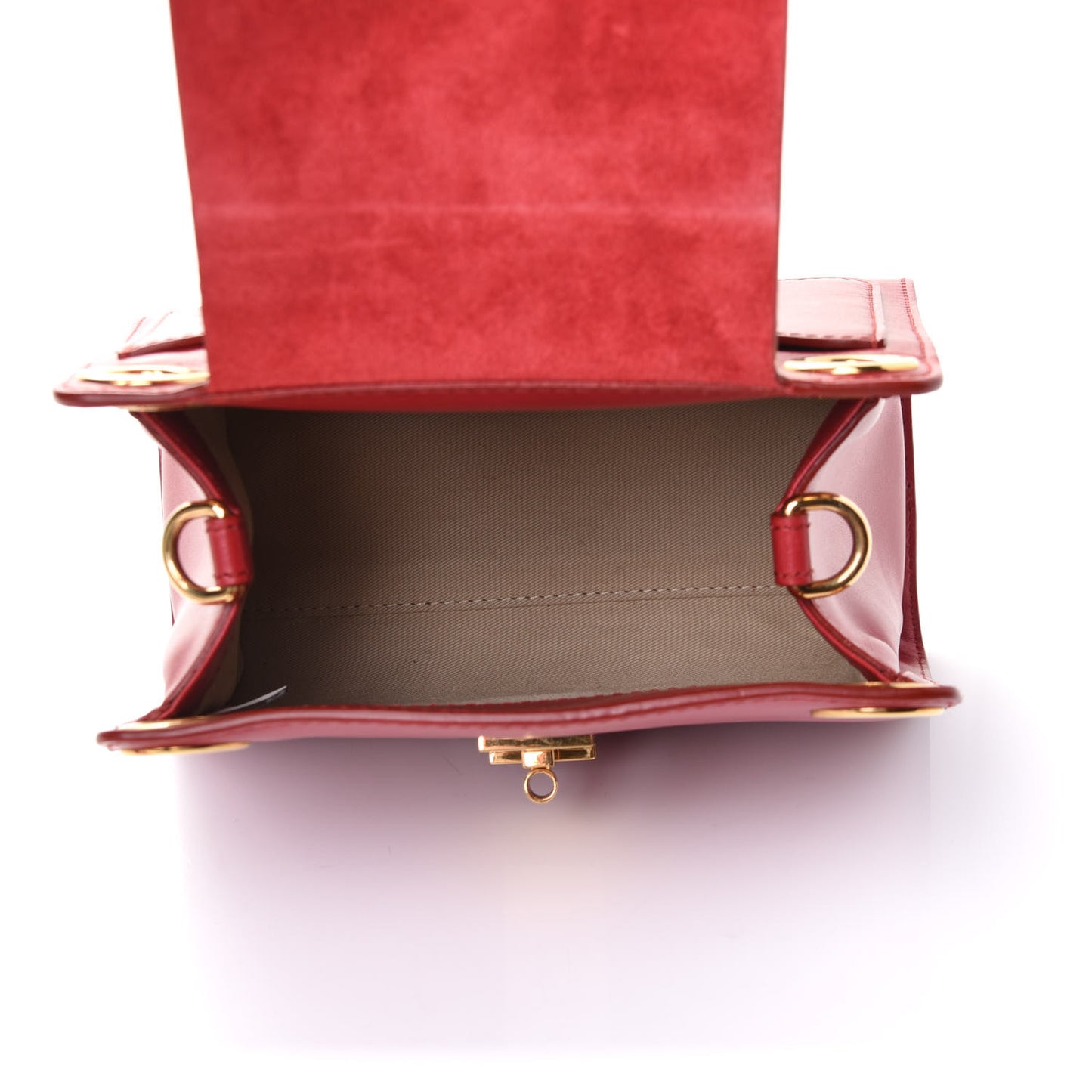 Shiny Calfskin Mini Annie Shoulder Bag Dreamy Red