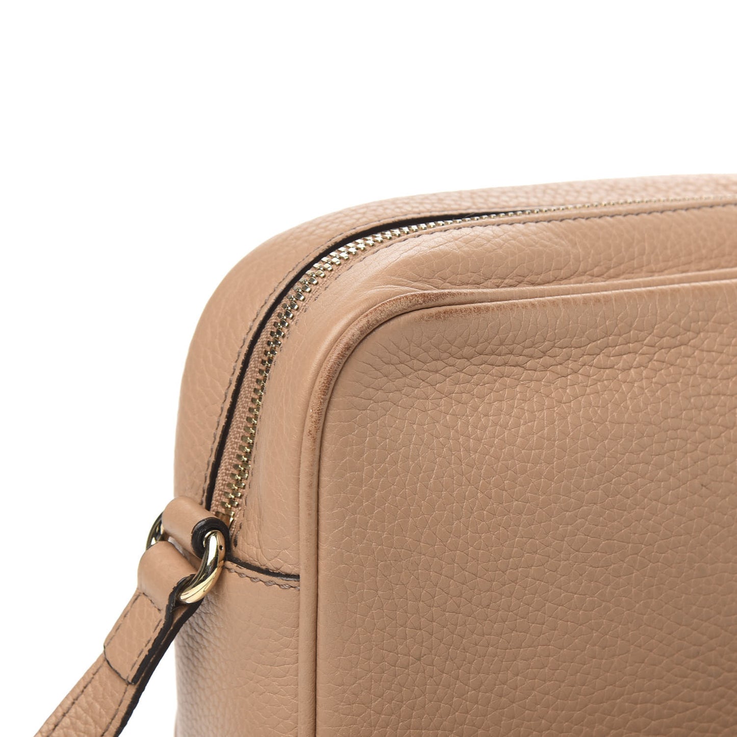 Pebbled Calfskin Small Soho Disco Bag Rose Beige