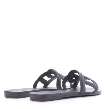 Hermes Rubber Aloha Sandals 36 Black 4 of 10