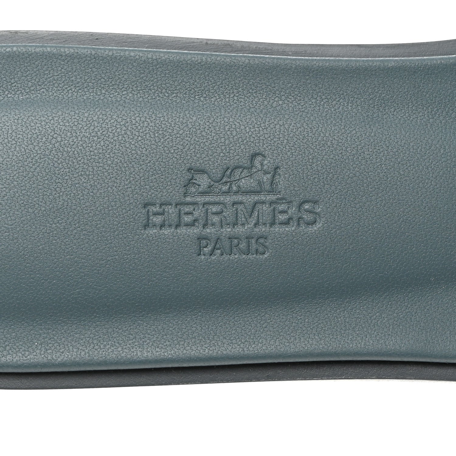 Hermes Box Calfskin Oran Sandals 38 Bleu Pinede 6 of 8