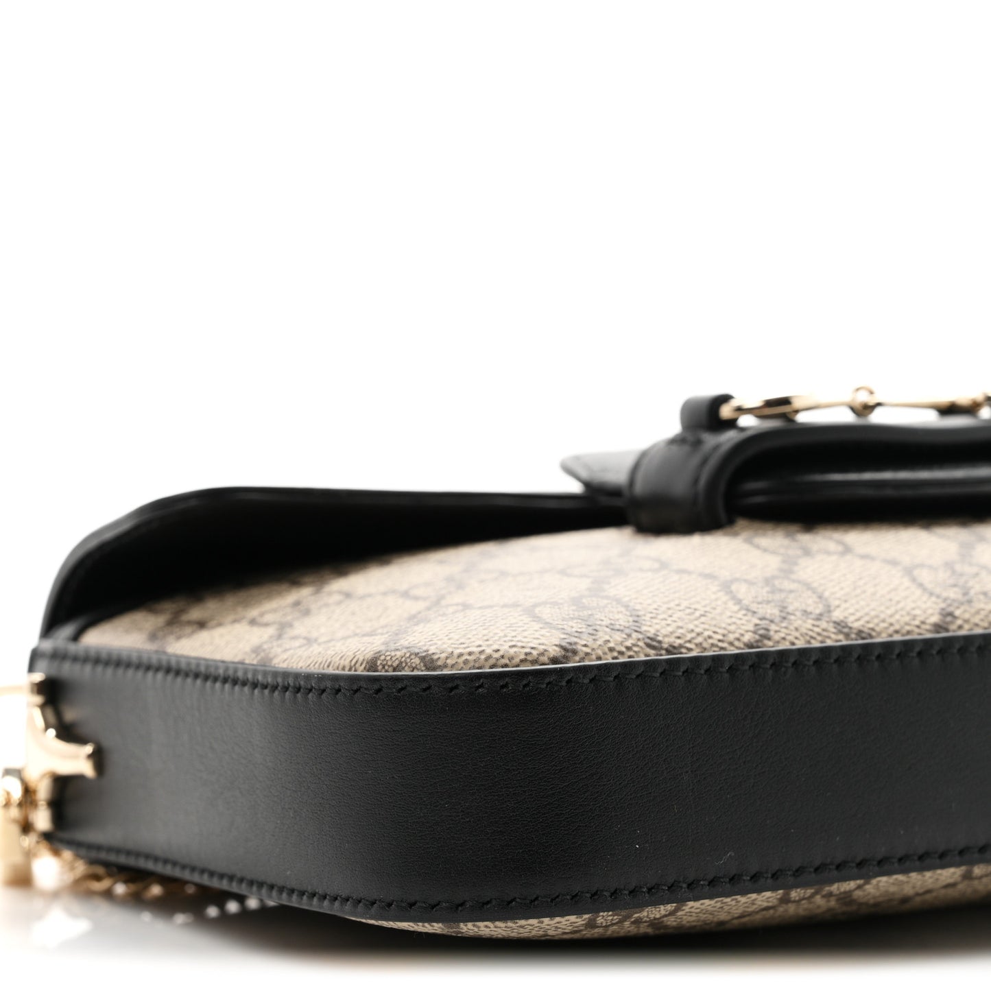 GG Supreme Monogram Azalea Calfskin Horsebit 1955 Mini Bag Beige Black