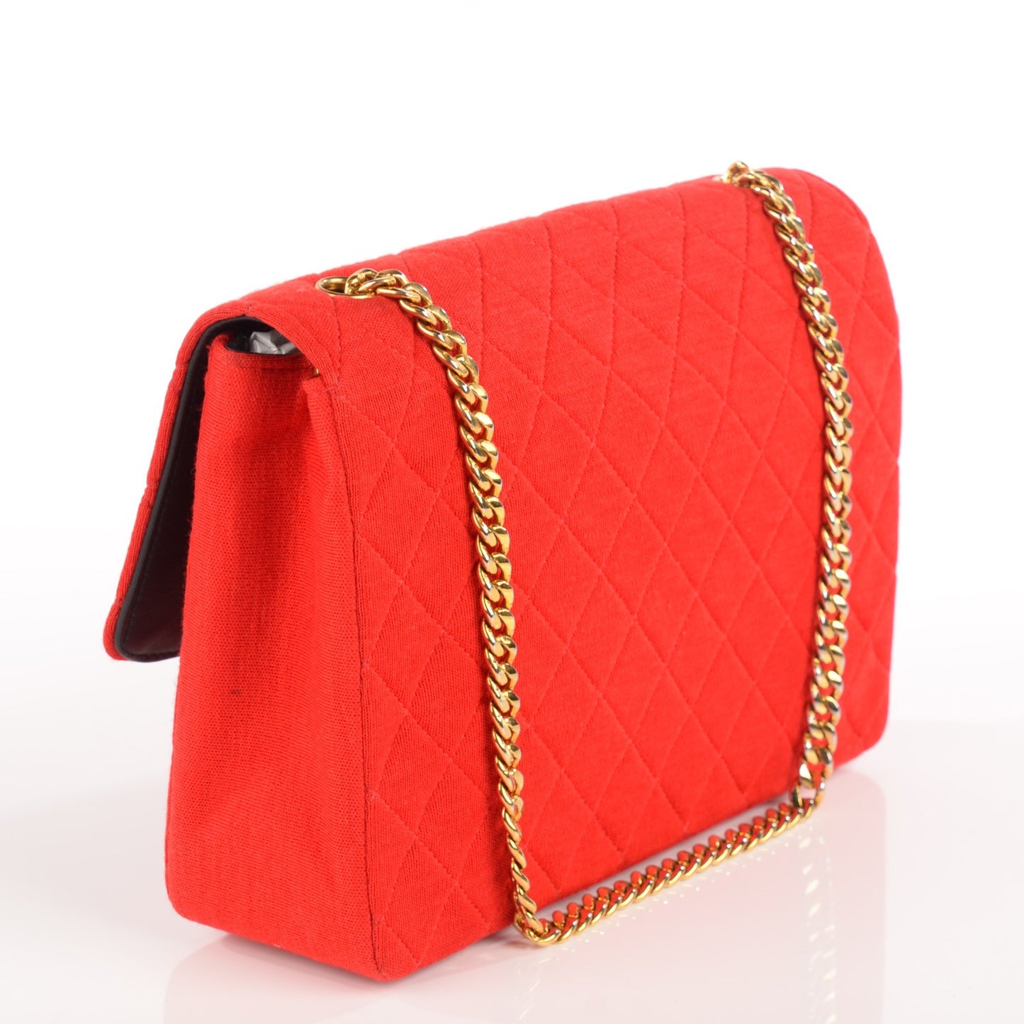 Jersey Quilted Small Single Flap Red