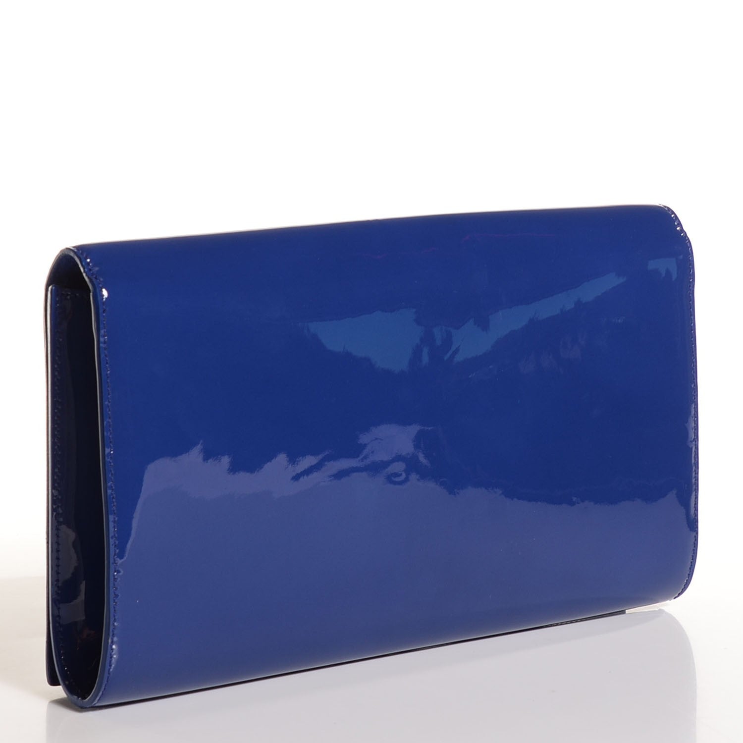 Saint Laurent Patent Large Belle De Jour Clutch Royal Blue 3 of 7