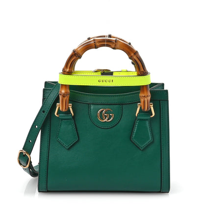 Gucci Wonka Grain Calfskin Mini Diana Tote Bag Green Yellow Fluo 1 of 10