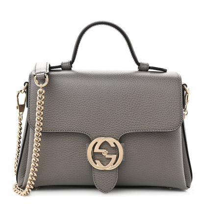 Gucci Dollar Calfskin Interlocking G Top Handle Shoulder Bag Loess 1 of 8