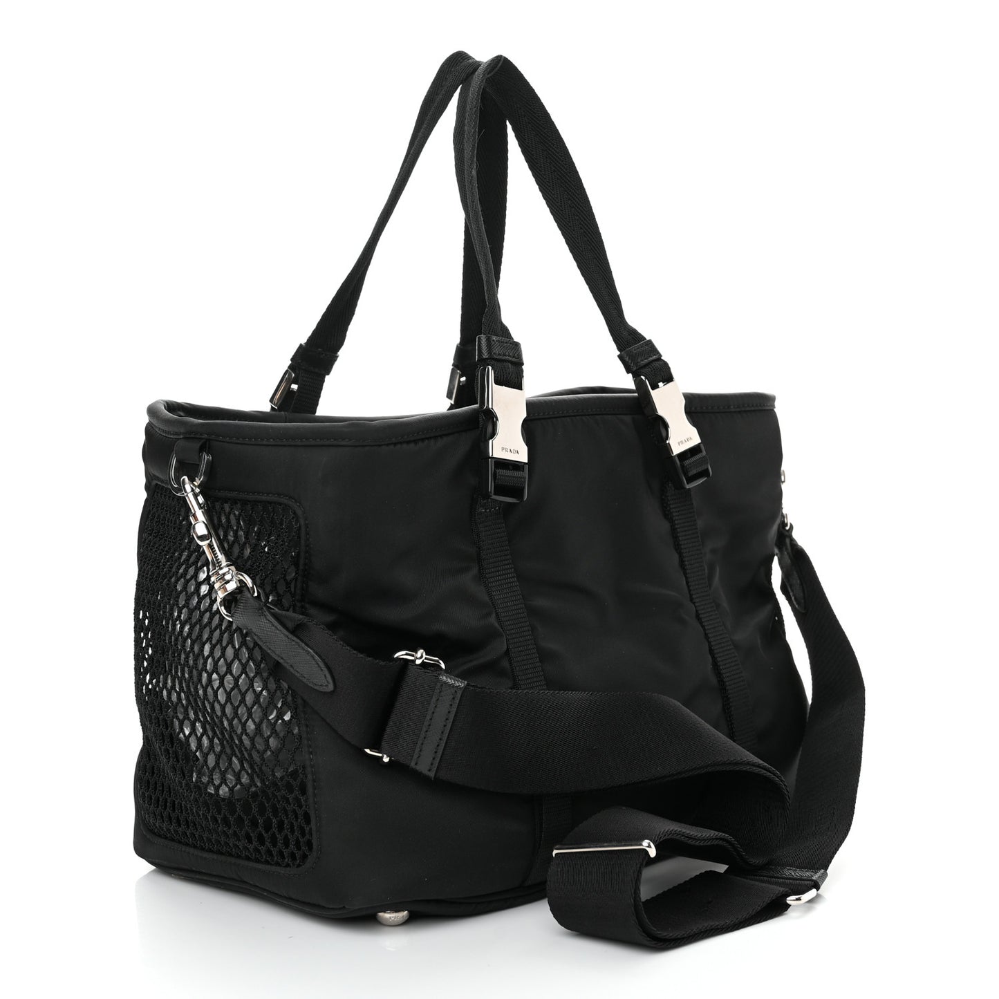 Tessuto Nylon Saffiano Pet Bag Black