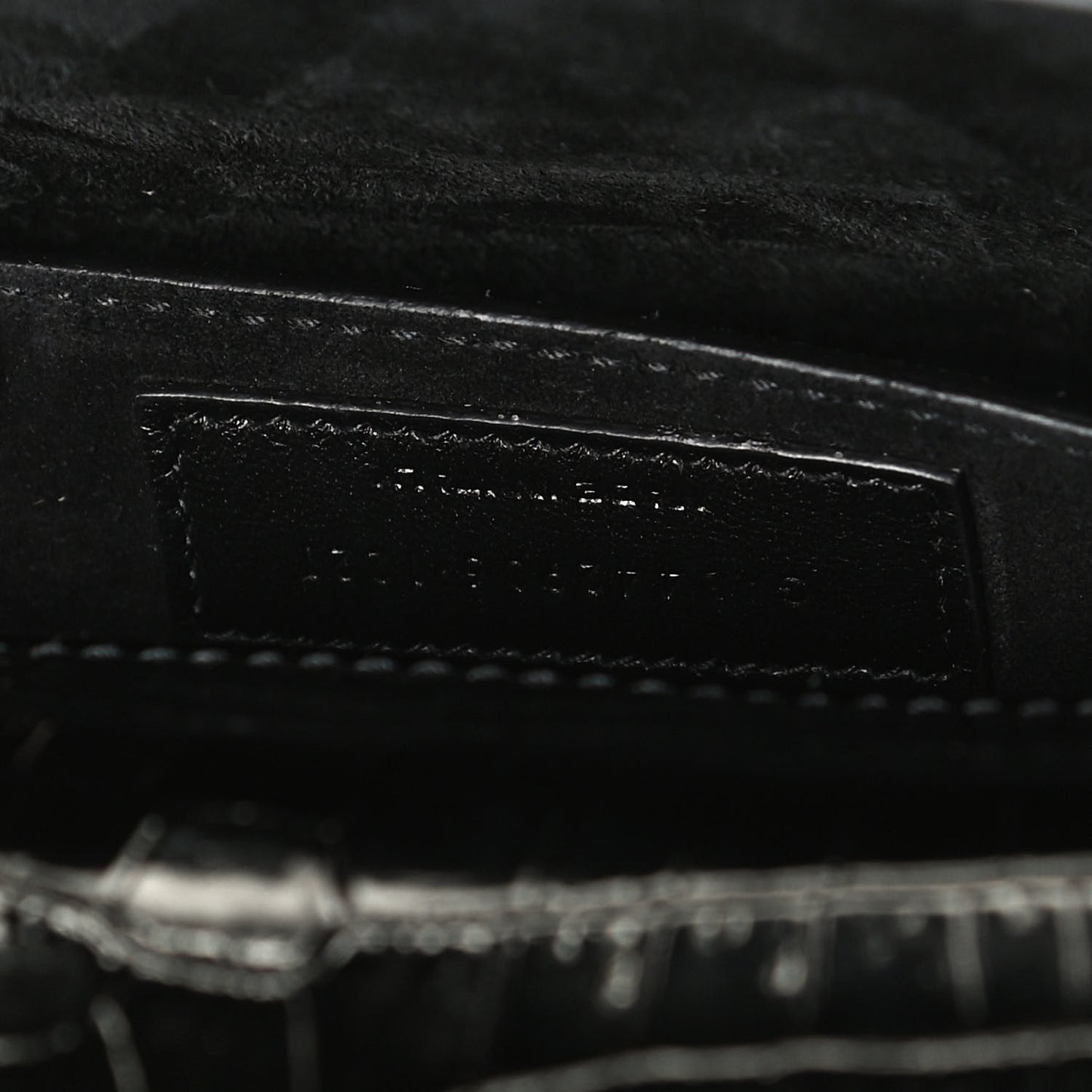 Calfskin Crocodile Embossed Medium Monogram Sunset Black