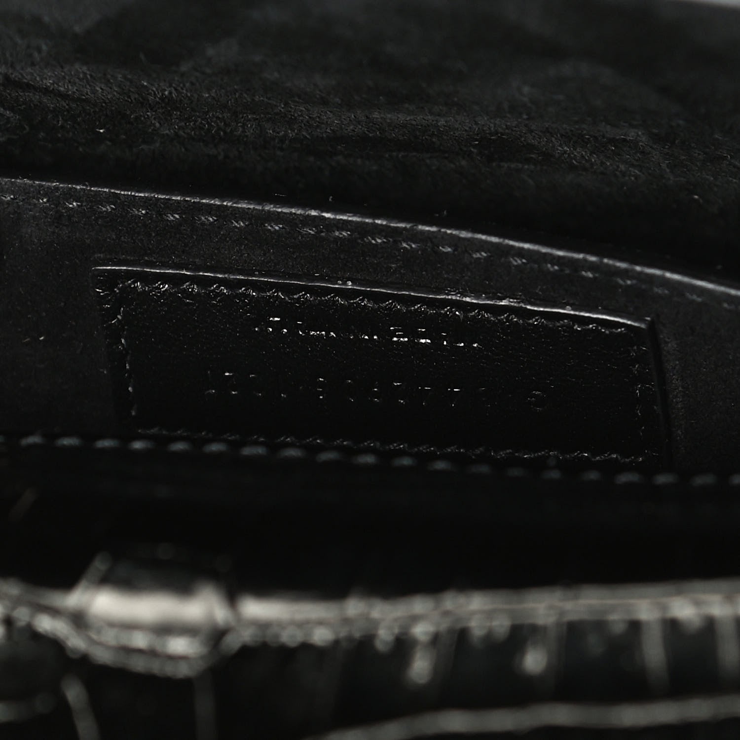 Saint Laurent Calfskin Crocodile Embossed Medium Monogram Sunset Black 7 of 11