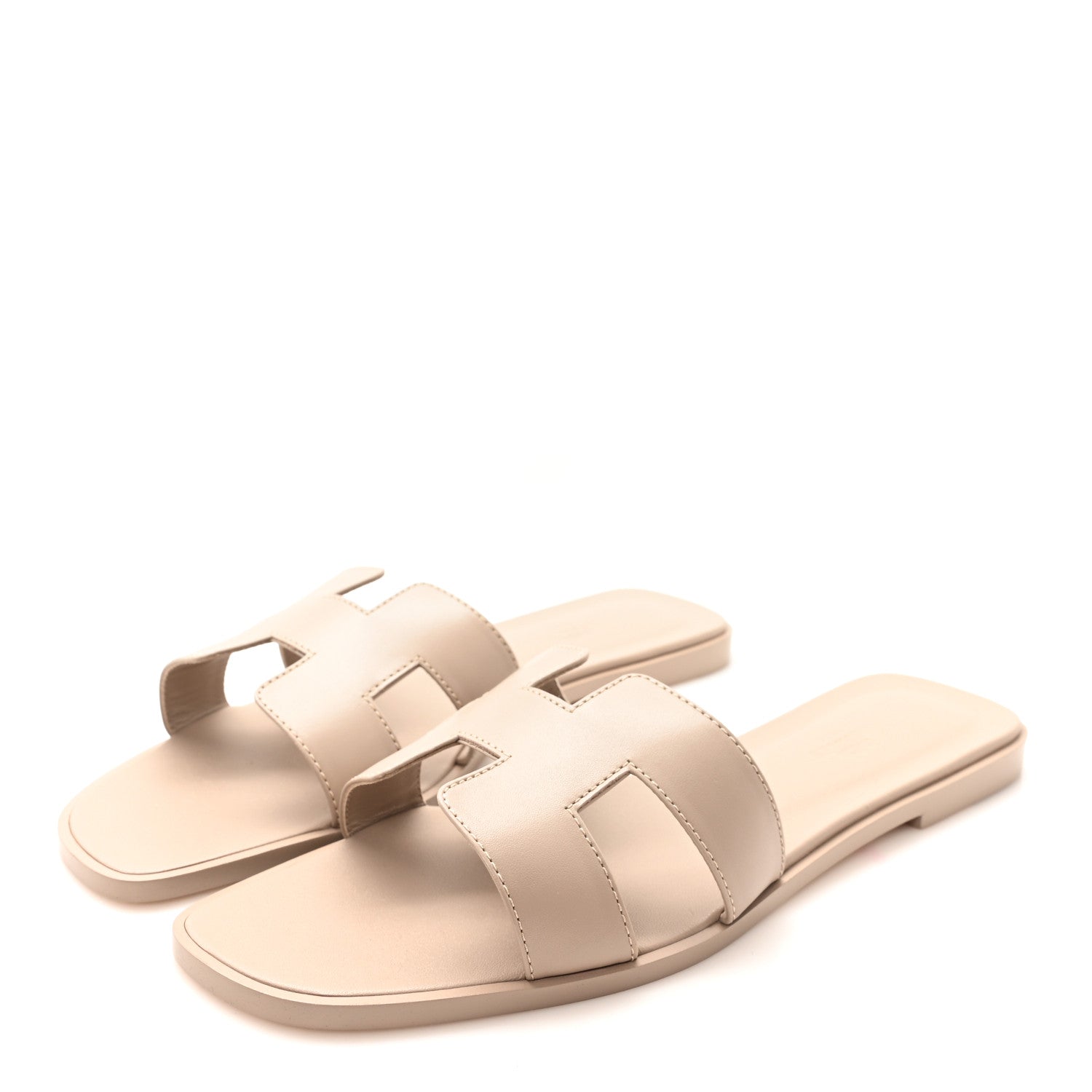 Hermes Box Calfskin Oran Sandals 41 Beige Mastic 1848575