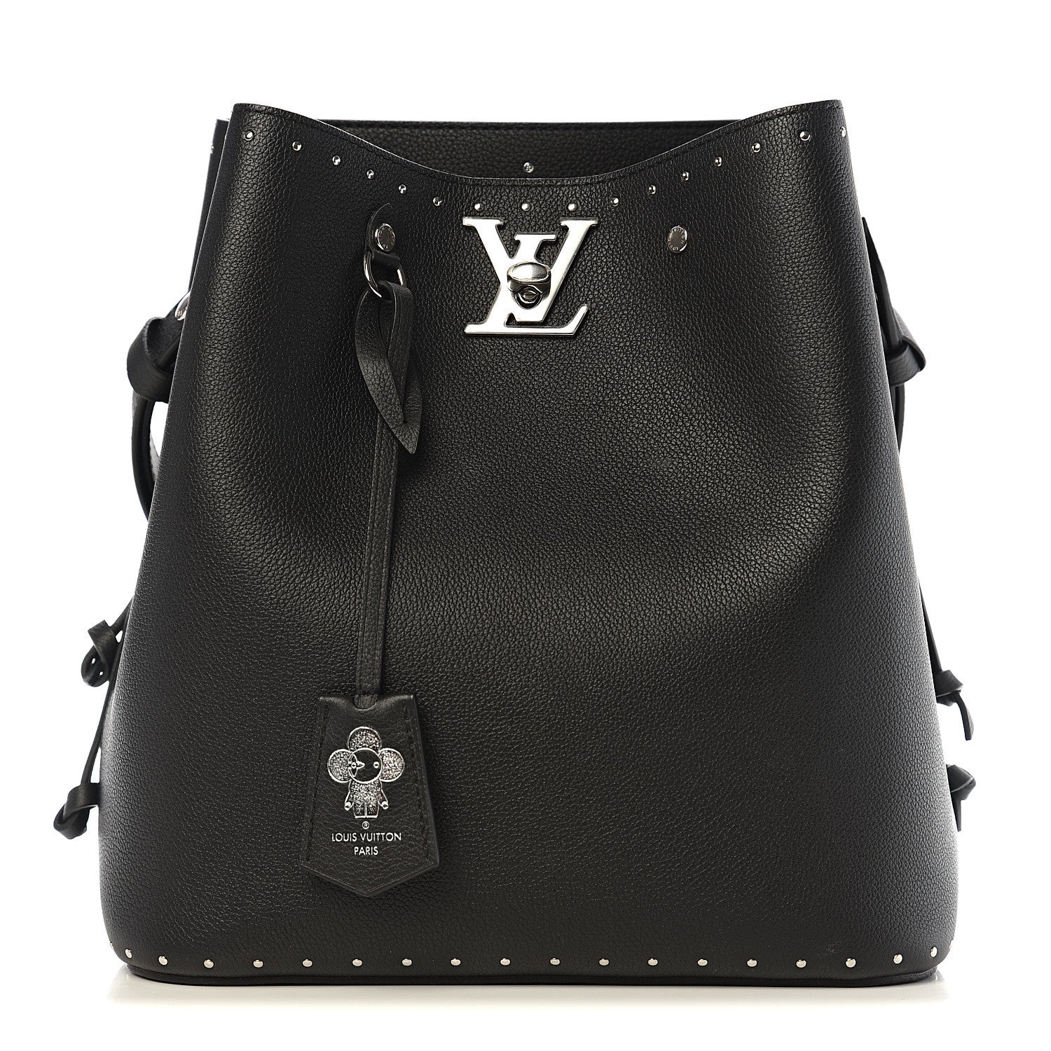 Louis Vuitton Soft Calfskin Lockme Studs Bucket Black 1 of 10