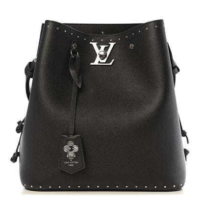 Louis Vuitton Soft Calfskin Lockme Studs Bucket Black 1 of 10