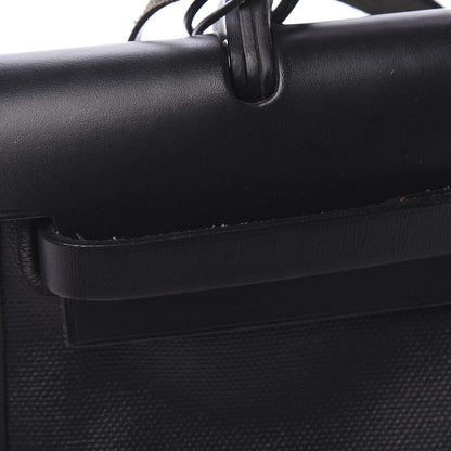 Hermes Toile H Berline Vache Hunter Herbag Zip PM 31 Black Ecru 11 of 13