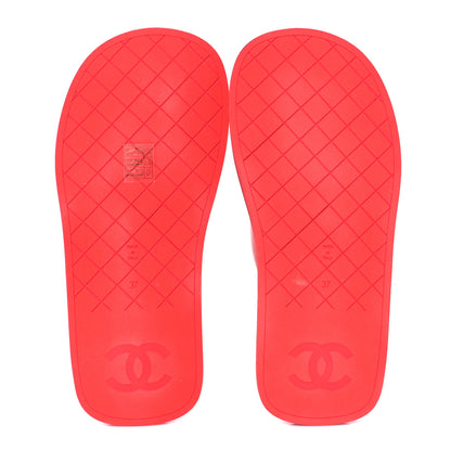 Chanel Lambskin Padded Pool Thong Sandals 37 Light Red Pink 6 of 10
