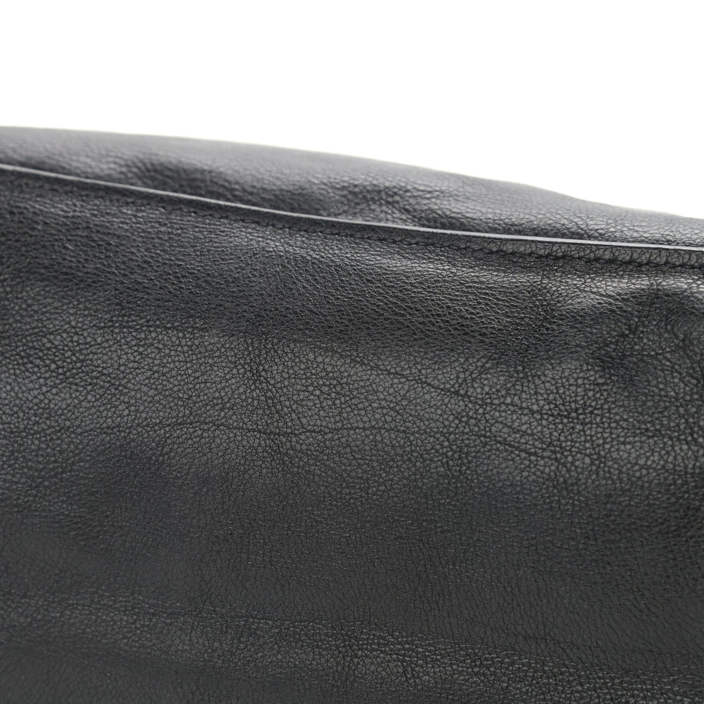 Glace Calfskin Etiquette Shopping Bag Black Astrale