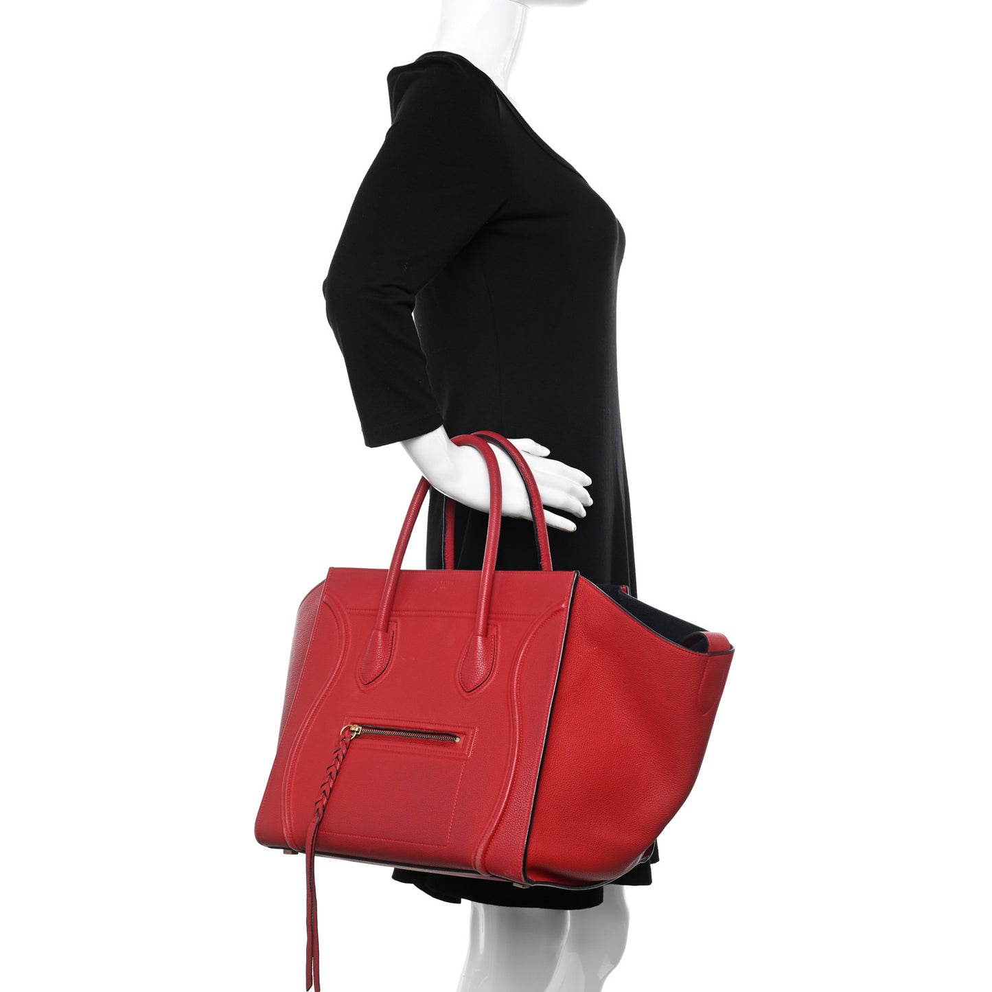 Supple Calfskin Medium Phantom Luggage Red