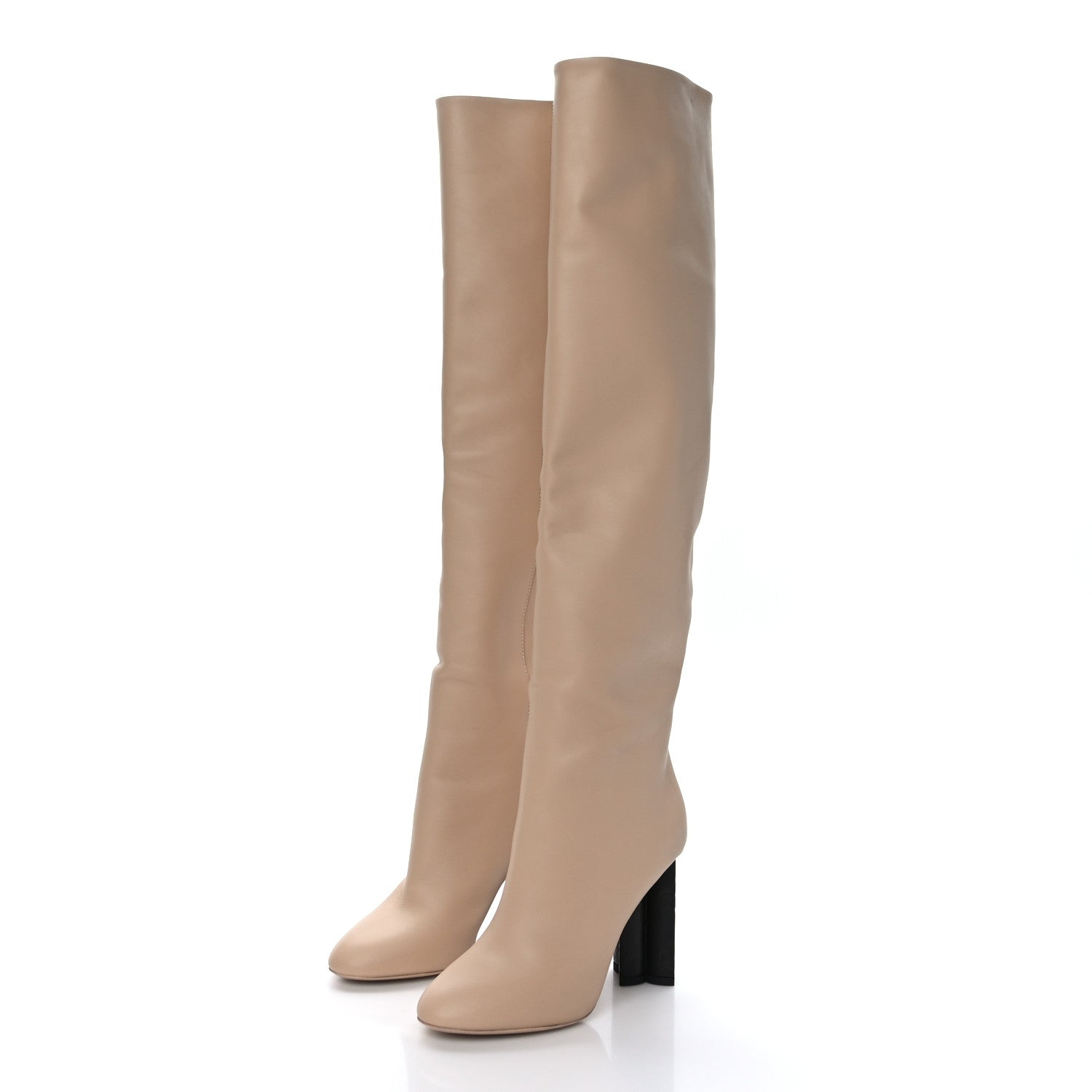 Louis Vuitton Calfskin Silhouette High Boots 36 Beige 3 of 8