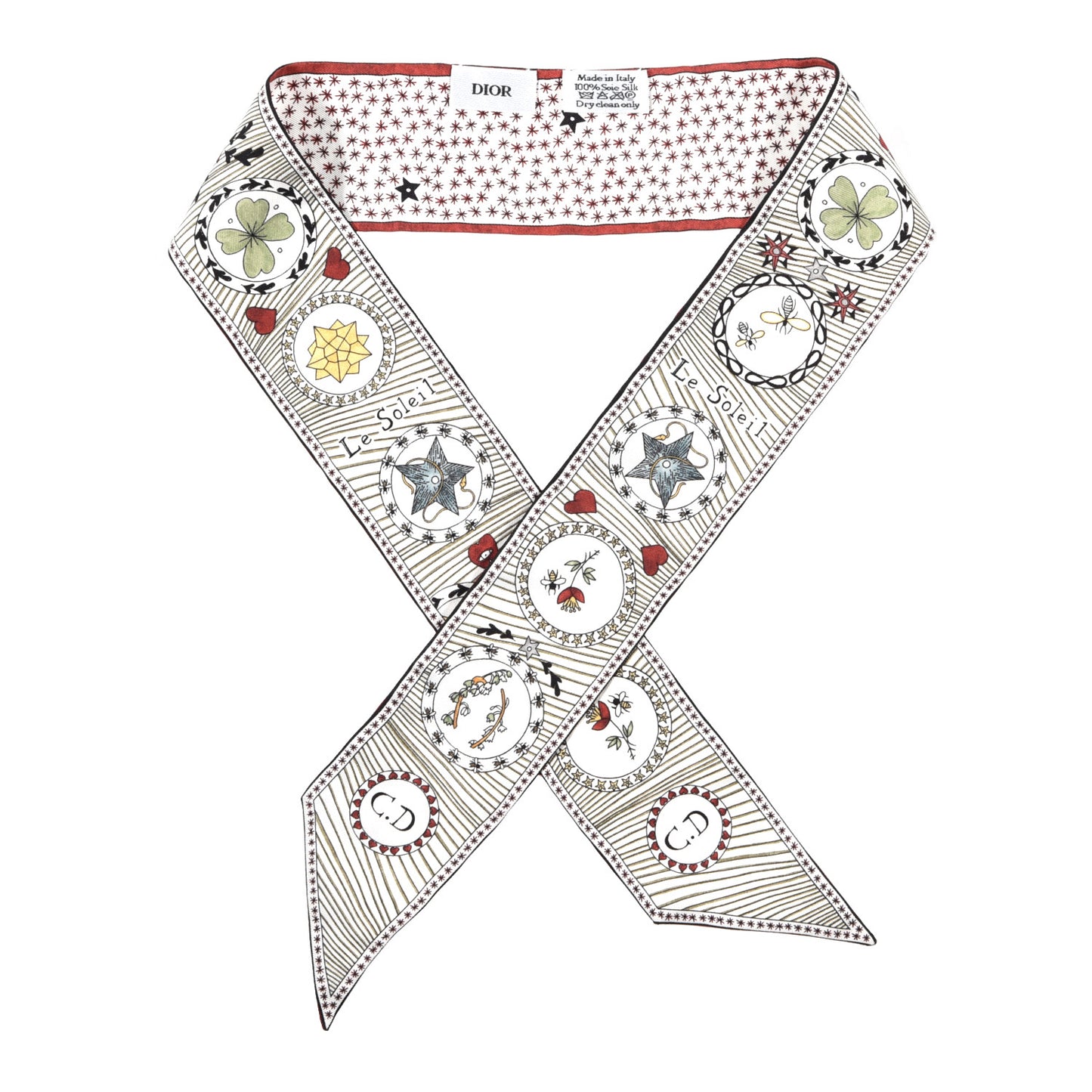 Silk Le Soleil Tarot Mitzah Scarf Off White