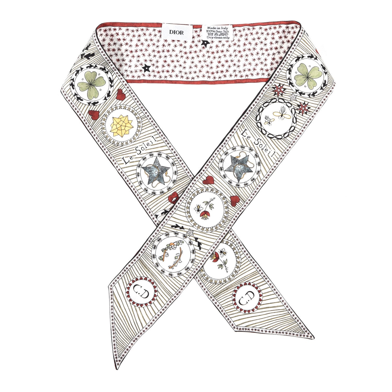 Christian Dior Silk Le Soleil Tarot Mitzah Scarf Off White 1 of 3