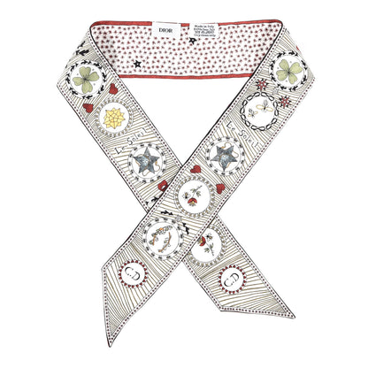 Christian Dior Silk Le Soleil Tarot Mitzah Scarf Off White 1 of 3