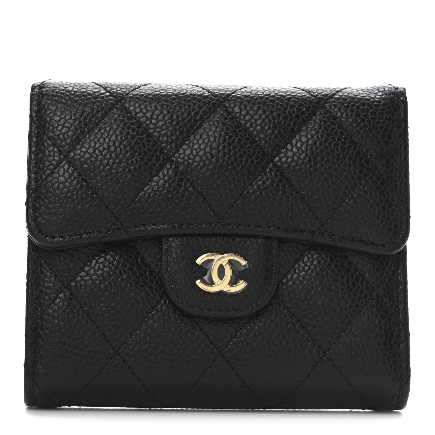 Chanel Caviar Quilted Compact Flap Wallet Black 1 of 9