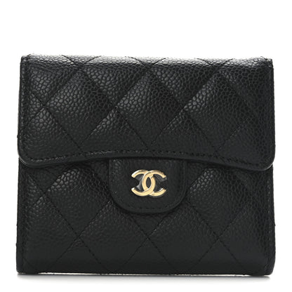 Chanel Caviar Quilted Compact Flap Wallet Black 1 of 9