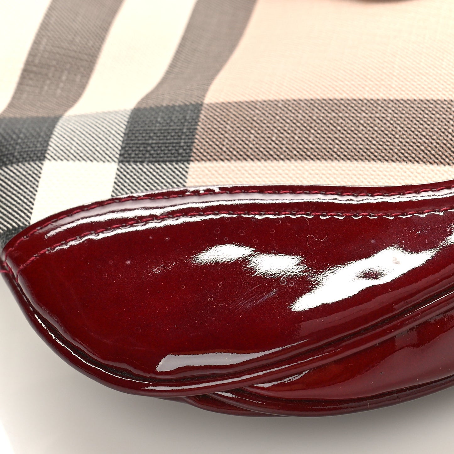 Patent Nova Check Brooke Hobo Red