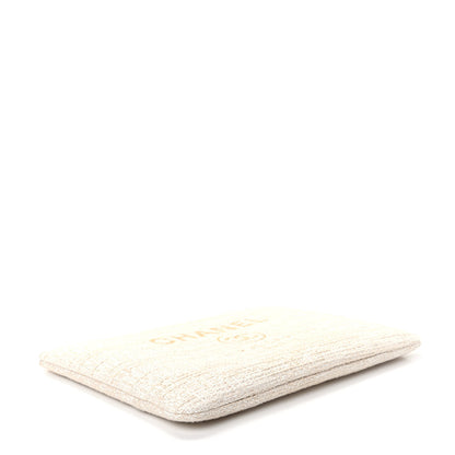 Chanel Canvas Medium Deauville Cosmetic Pouch Light Beige 4 of 8