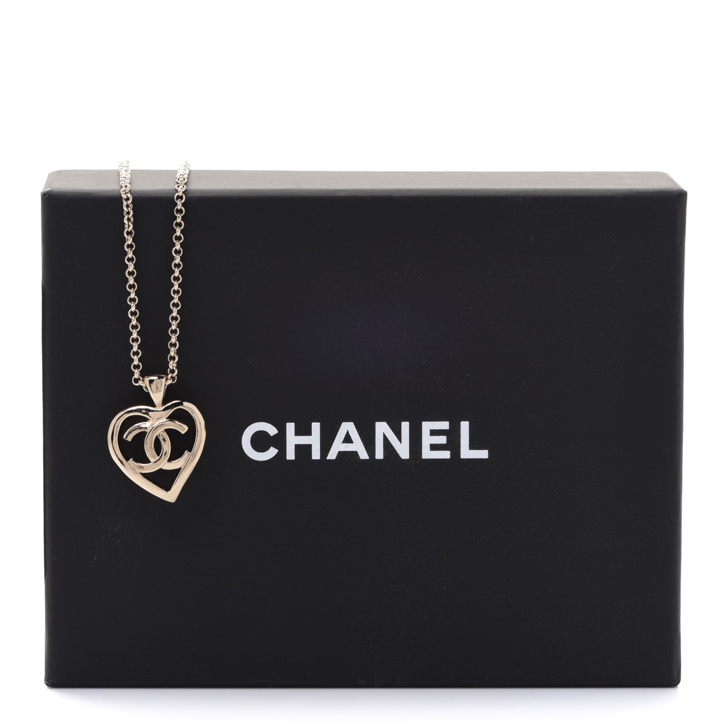 CC Heart Chain Pendant Necklace Gold