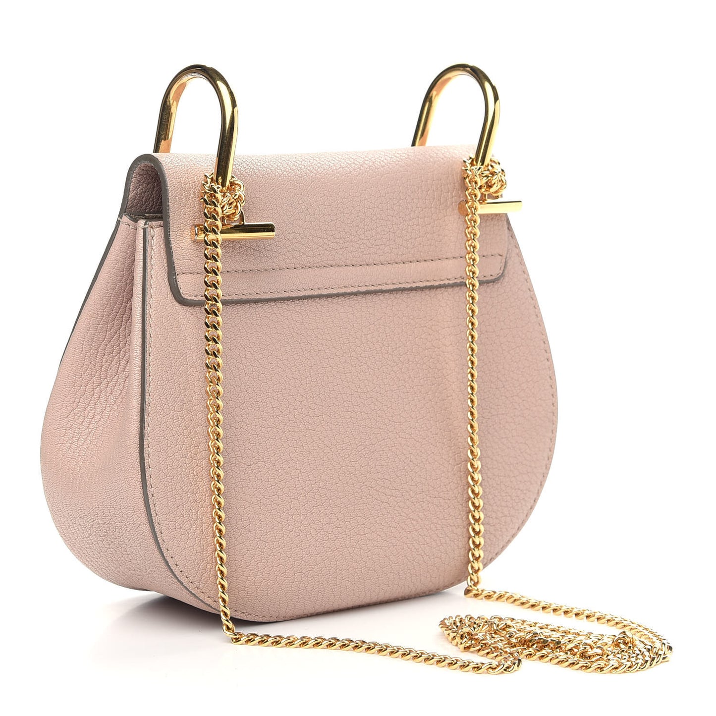 Grained Lambskin Mini Drew Shoulder Bag Cement Pink