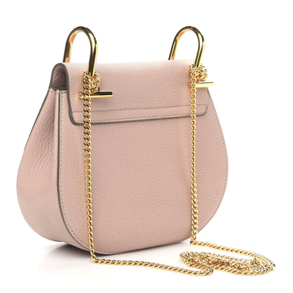 Chloe Grained Lambskin Mini Drew Shoulder Bag Cement Pink 3 of 10