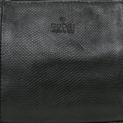 Gucci Calfskin Lizard Embossed Boat Pochette Black 8 of 15