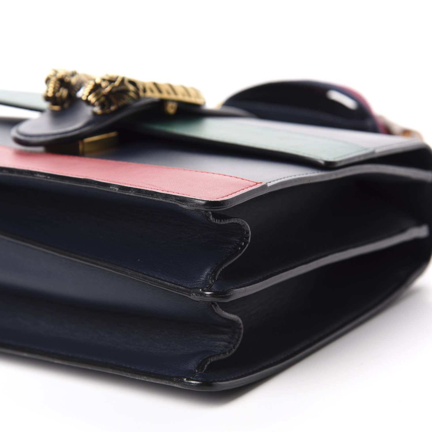 Gucci Moon Calfskin Bamboo Web Medium Dionysus Top Handle Bag Blue Emerald Hibiscus Red 7 of 10