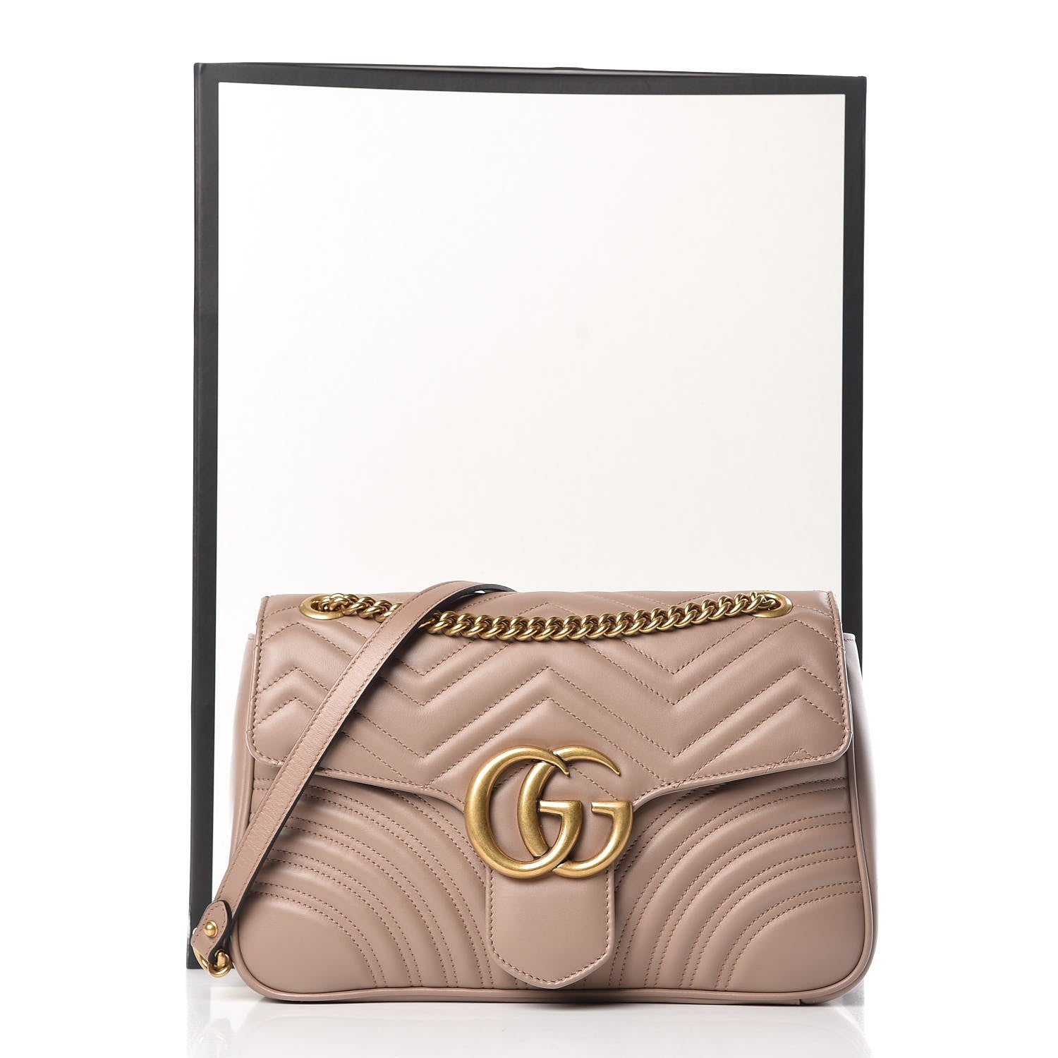 Gucci Calfskin Matelasse Medium GG Marmont Shoulder Bag Porcelain Rose 8 of 8