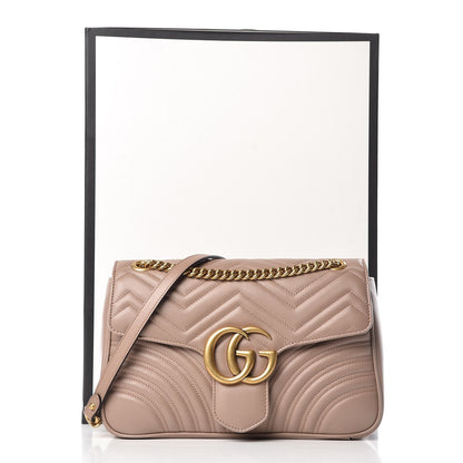 Gucci Calfskin Matelasse Medium GG Marmont Shoulder Bag Porcelain Rose 8 of 8