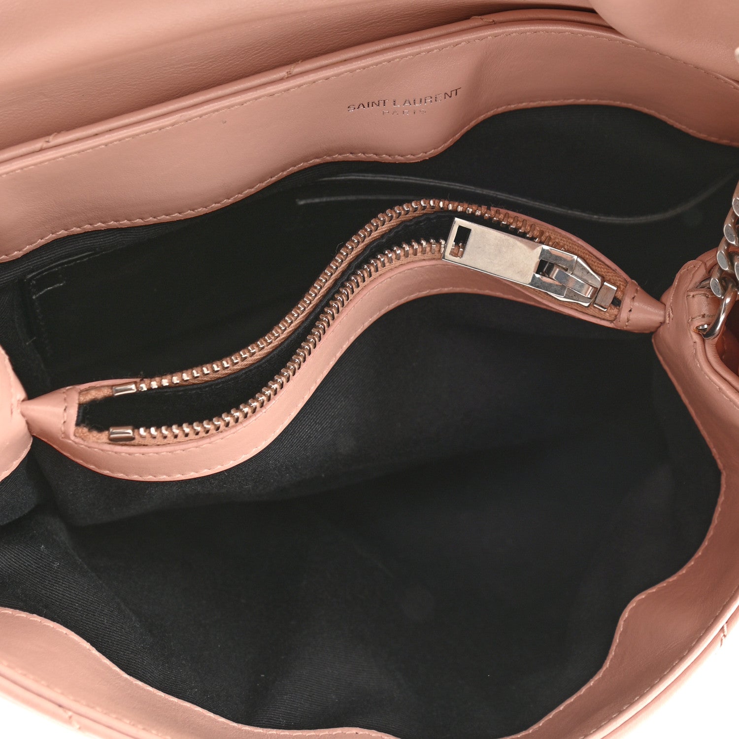 Saint Laurent Calfskin Y Quilted Monogram Small Loulou Chain Satchel Pale Blush 5 of 10