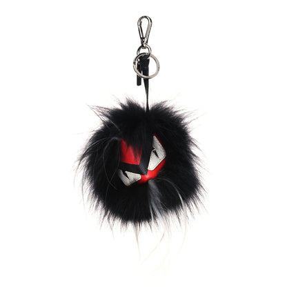 Fendi Vitello Elite Fox Goat Fur Igor Monster Bag Bug Cube Charm Rosso Black White 1 of 3