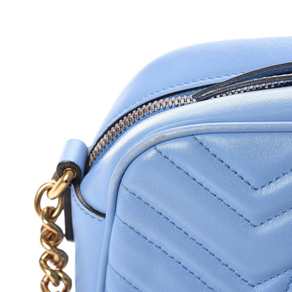 Gucci Calfskin Matelasse Small GG Marmont Chain Shoulder Bag Clear Sky Blue 17 of 19