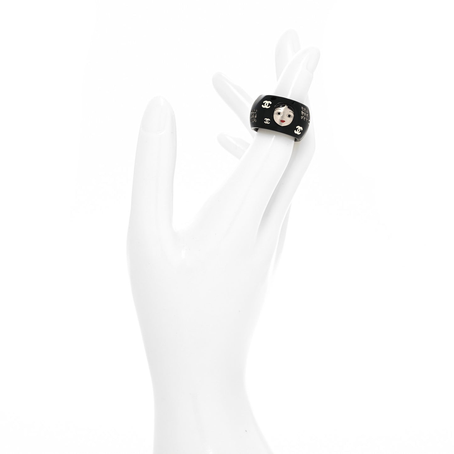 Resin Matryoshka Russian Doll Ring 6 Black
