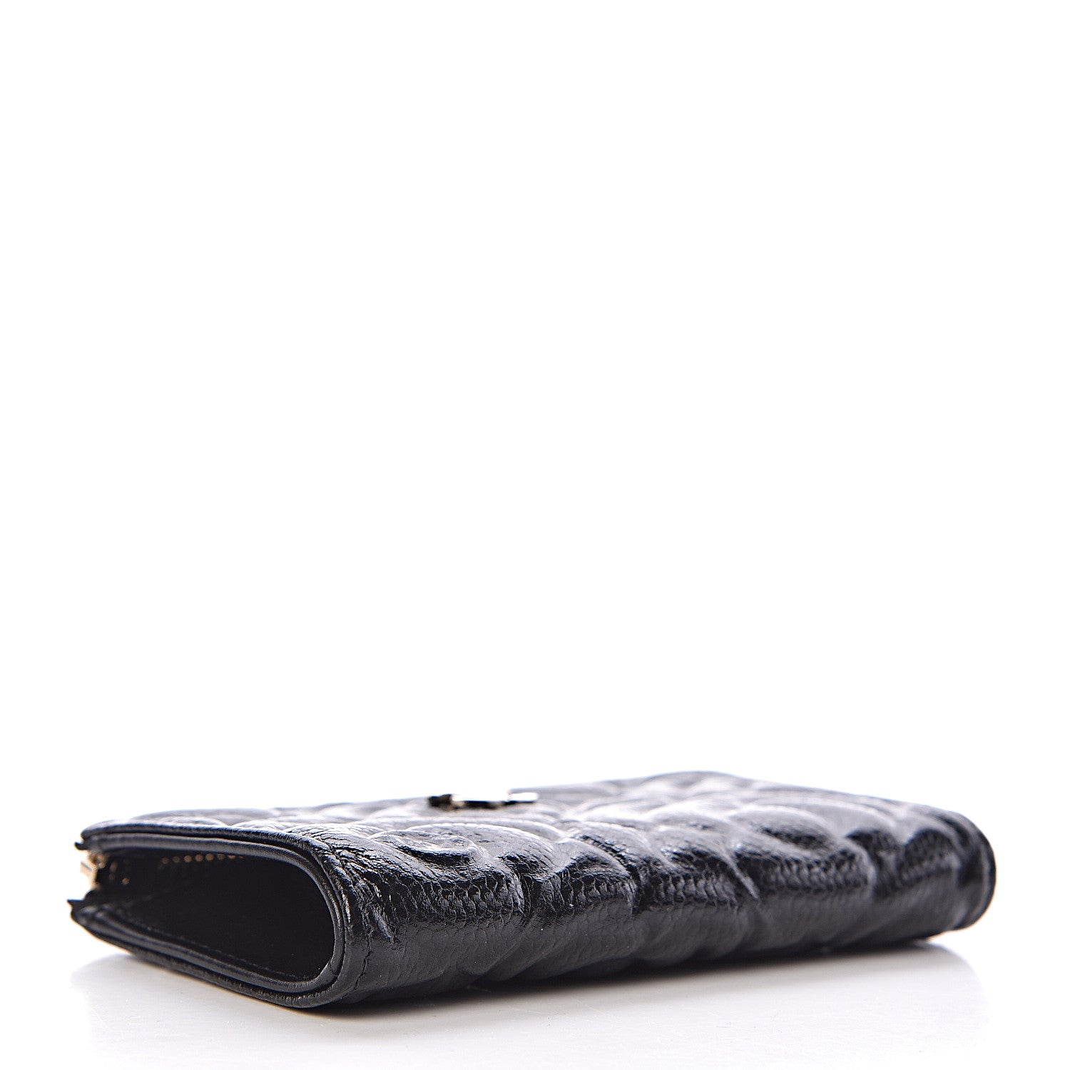 Chanel Caviar Camellia Embossed Key Holder Case Black 4 of 8