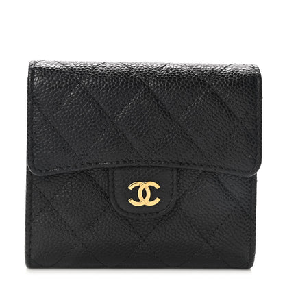 Chanel Caviar Quilted Compact Flap Wallet Black 1 of 7