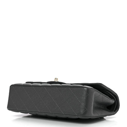 Chanel Caviar Quilted Medium Double Flap Dark Grey 9 of 12